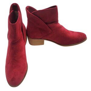 Hey Girl Corky Ankle Booties Red Womens Size 8 Has Light Wear
